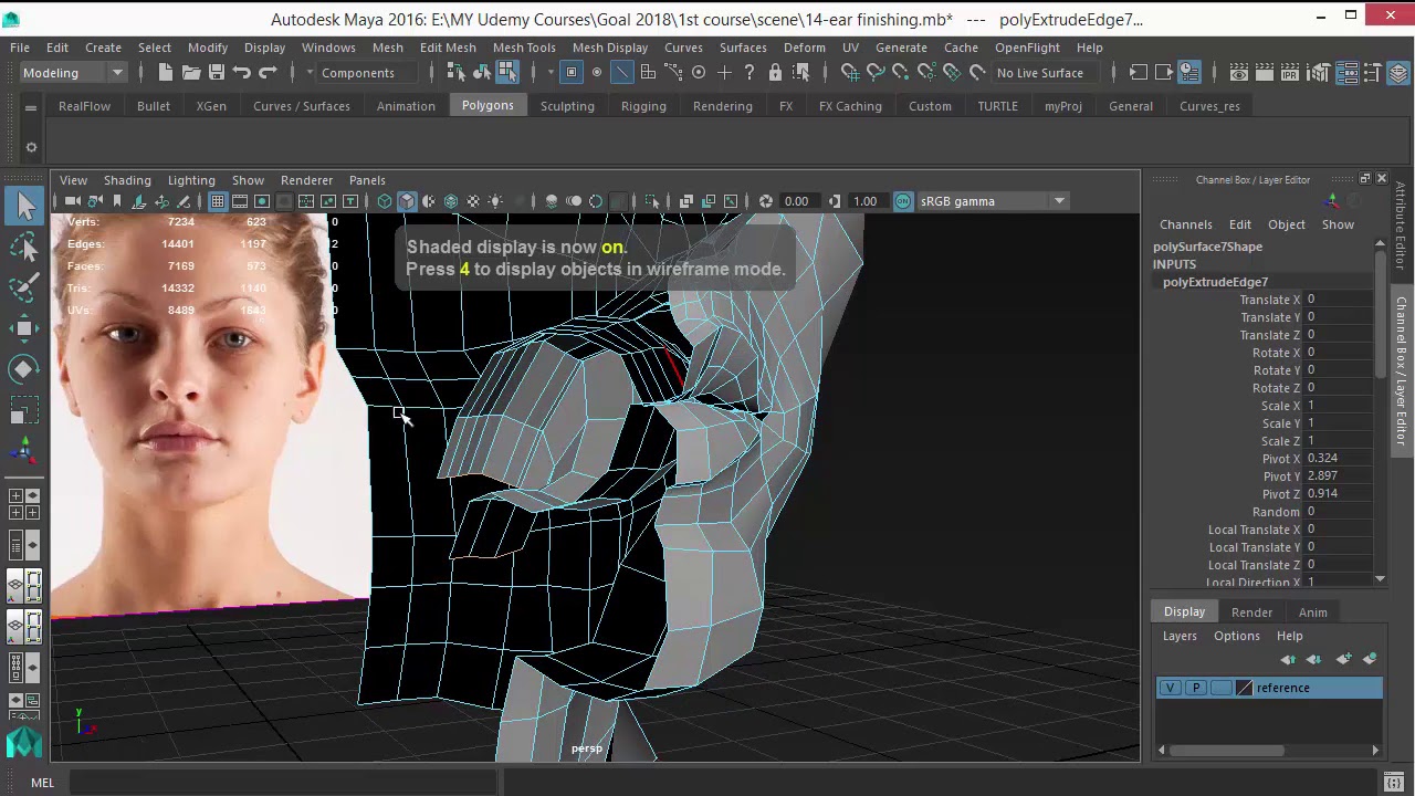 16 Modeling mouth inside Maya