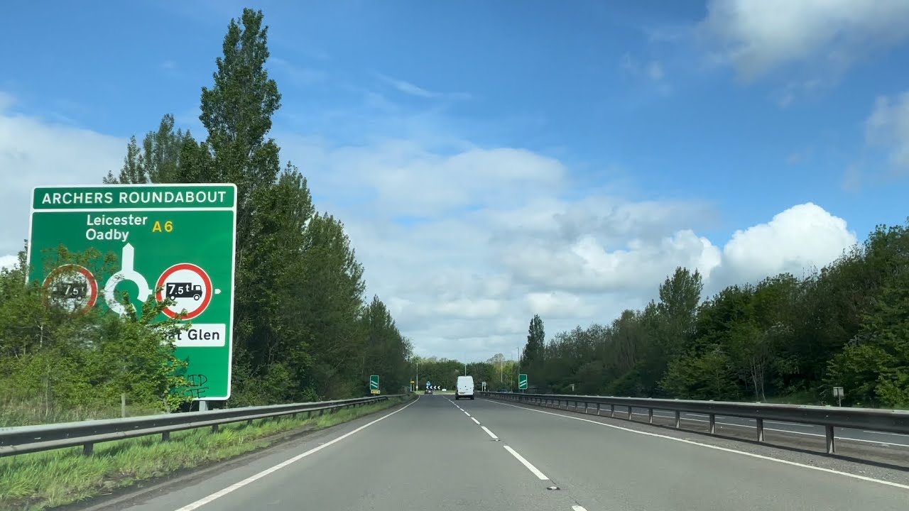 Driving the A6 Leicester Road from Kibworth to the Archer’s Roundabout - 10/05/23 // dashcam footage