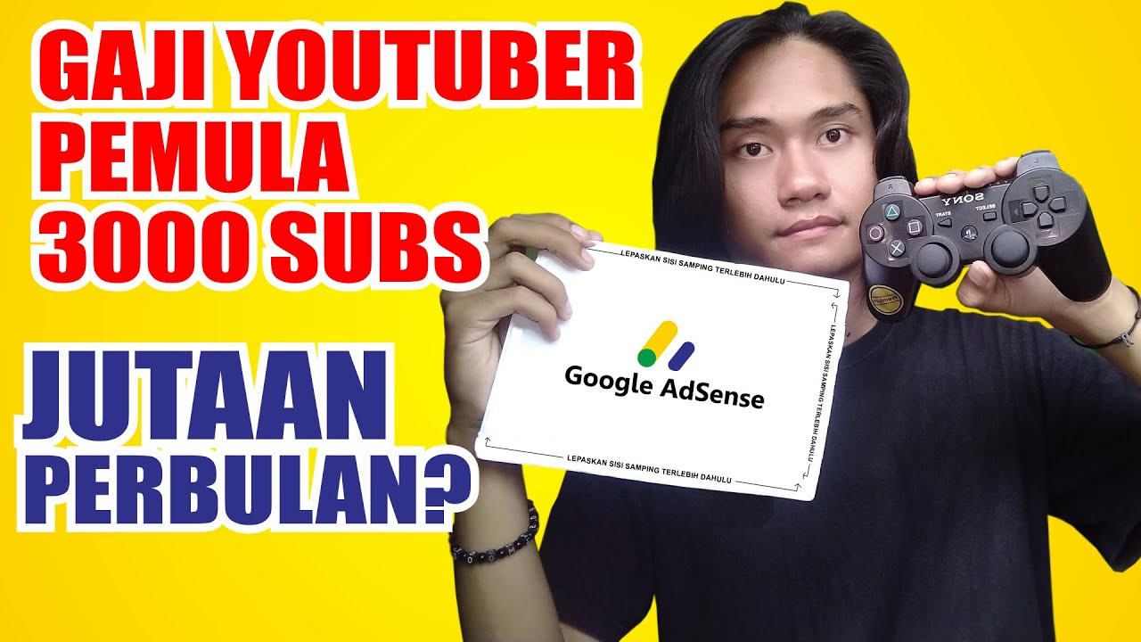 SPIL PENGHASILAN ADSENSE CHANNEL INI (3000 Subs) - Gaji Youtuber Pemula Konten PS