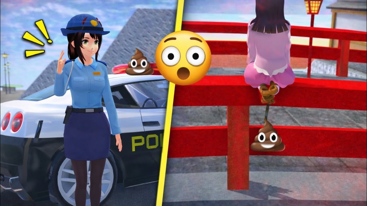 🙀 MiO 💩Cat Poops on Police Car in sakura school simulator 🚔💩
