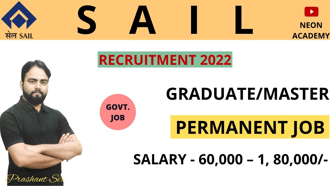 SAIL Latest Recruitment 2022 | CTC :- 16 LPA | Management Trainee | Permanent Job | SAIL MT Vacancy
