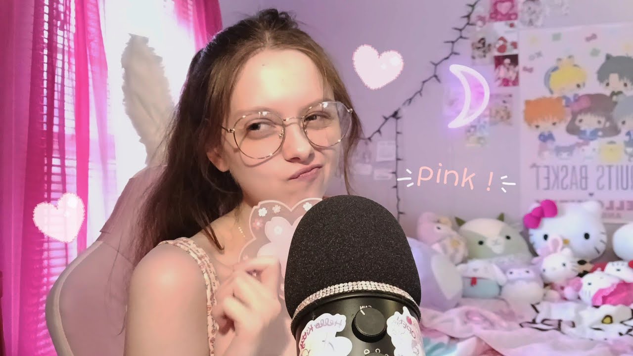 ASMR pink triggers to help you relax 🌸💗 (whispering)