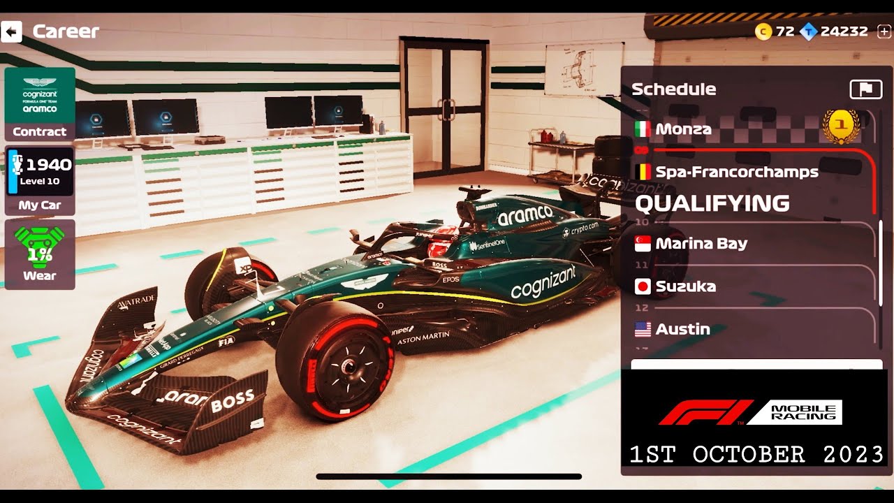 F1 MOBILE RACING 2023 ♤ CAREER MODE ♤ SPA-FRANCORCHAMPS ♤ MASTER 2 ♤ ASTON MARTIN ♤ TEAMMATE  ALONSO