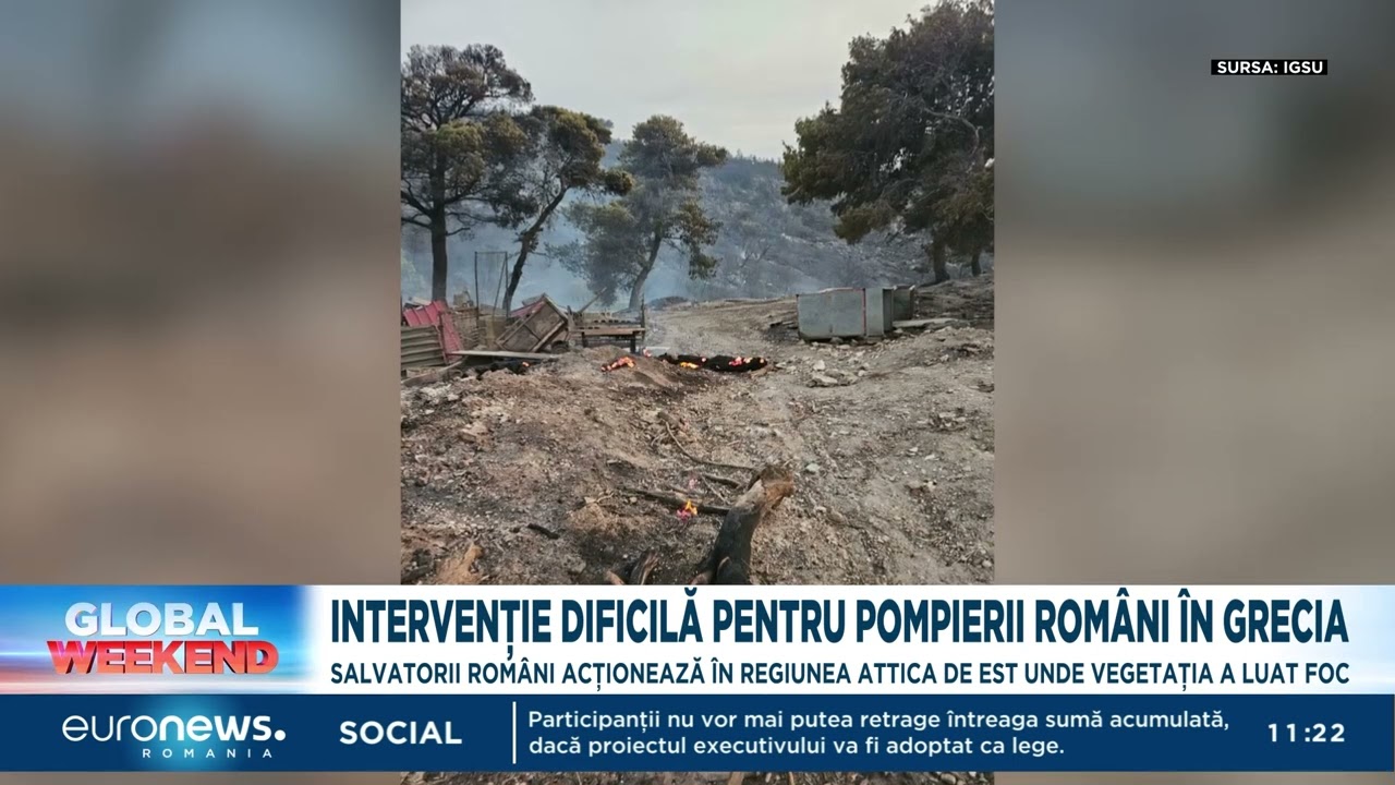 Intervenție dificilă pentru pompierii români în Grecia