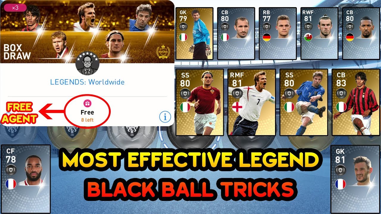 Black Ball Trick in Legends Worldwide Box Draw Pack #6 Pes 2019 Mobile