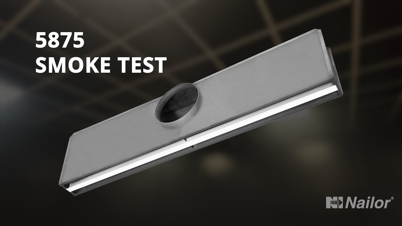Smoke tests for the Nailor model 5875 “Ice Tong” Plenum Slot Diffuser.
