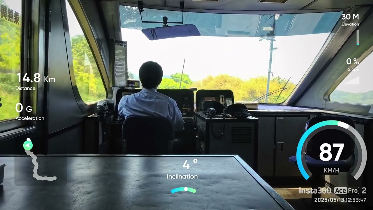 〔4K UHD*ac〕JR西日本・山陰本線-智頭急行-JR西日本・山陽本線：鳥取→姫路駅間、HOT7000系/特急『スーパーはくと号』乗車シーン。《58D》【車窓▲前面展望】
