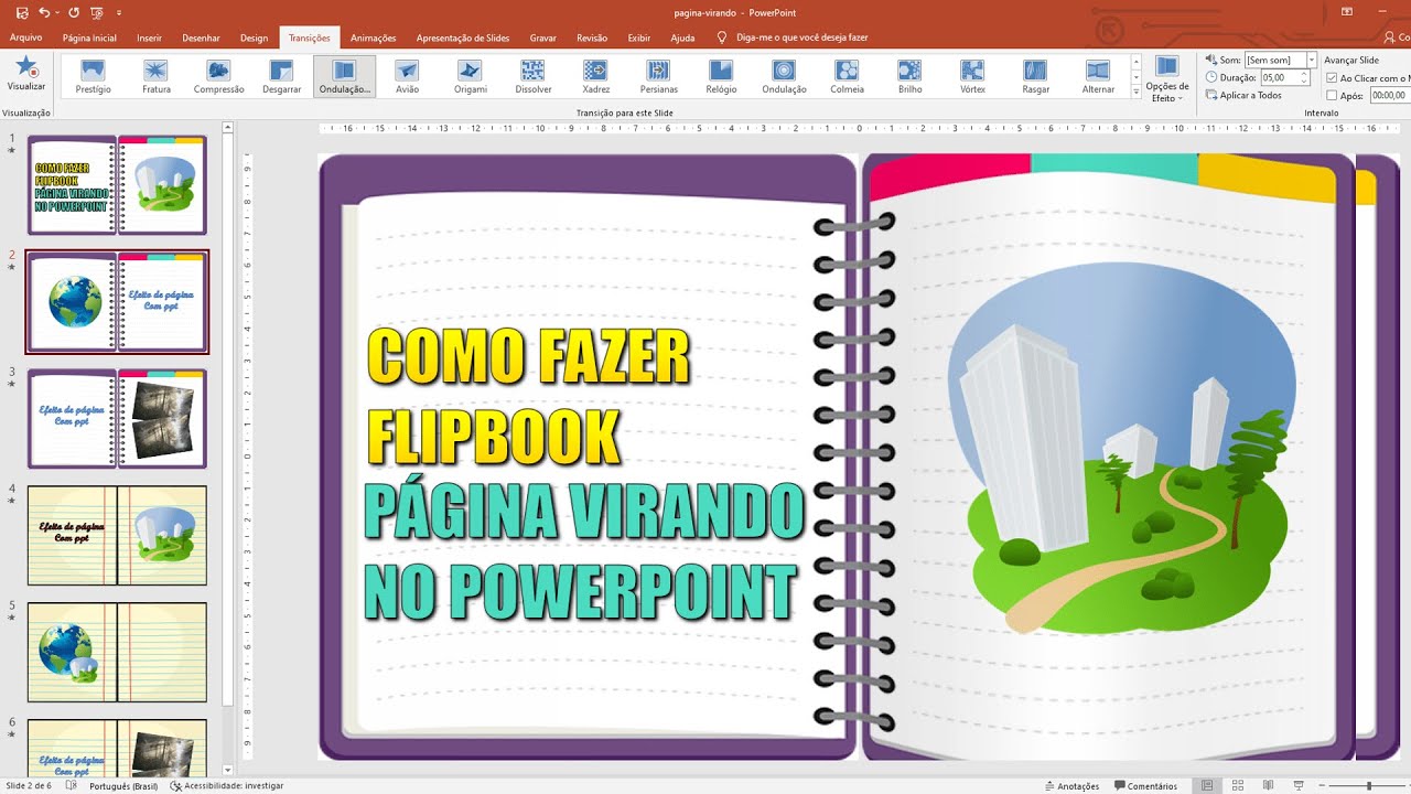 Efeito Página Virando no Powerpoint - Como Fazer Flipbook