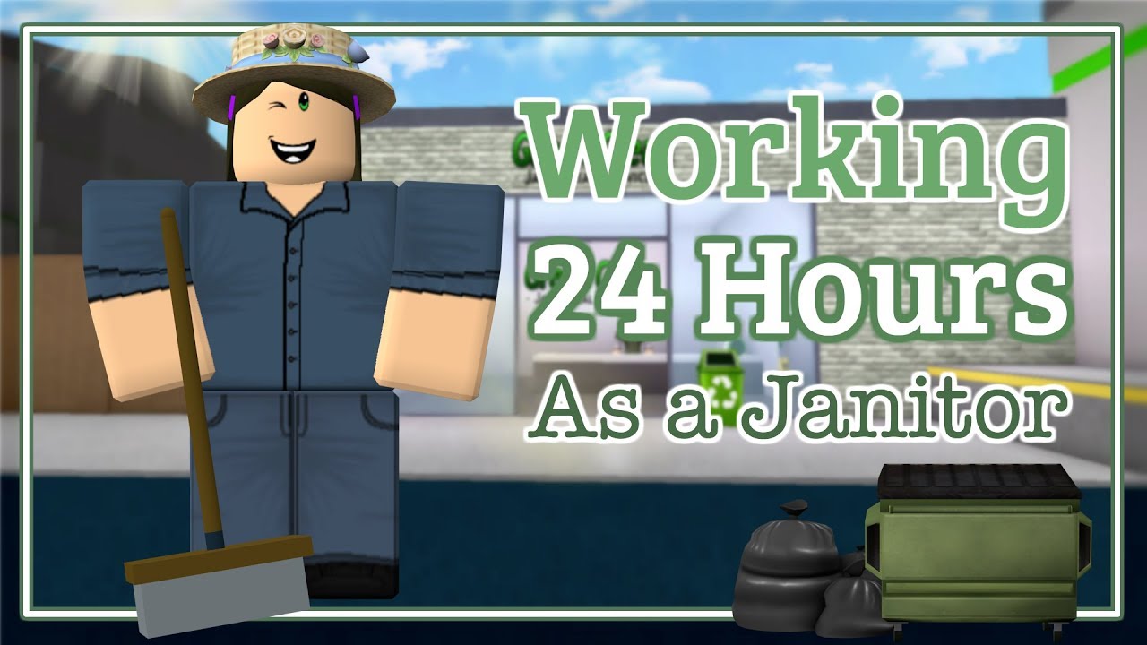 Bloxburg - Working 24 Hours As a Janitor *IN GAME*