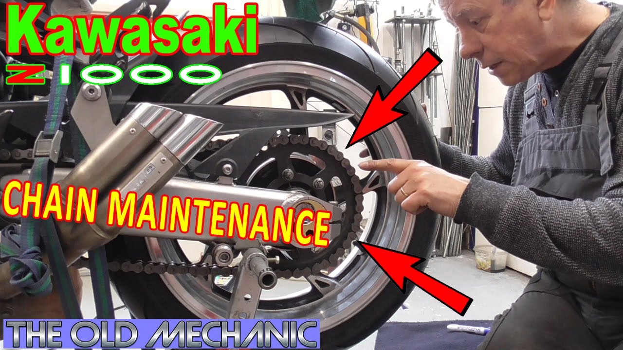 KAWASAKI Z1000 [2010] DO-IT-YOURSELF CHAIN MAINTENANCE: LUBE  + TENSIONING. SOO EASY !!