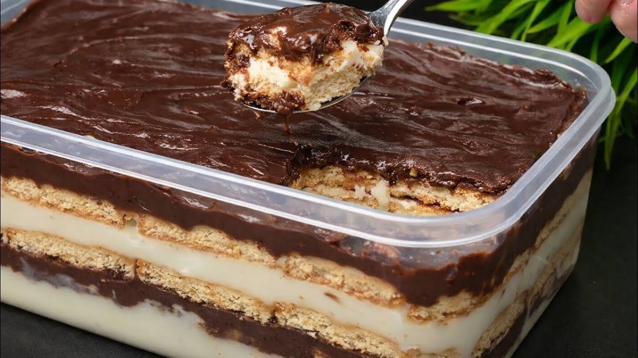 Mischen Sie einfach Kekse und Milch zusammen! Dessert in 5 Minuten! KEIN BACKEN! Einfach und schnell