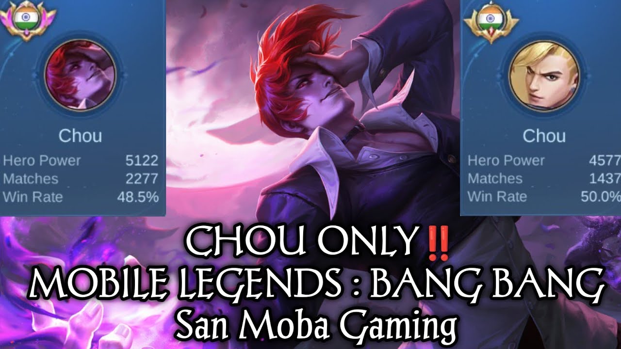 🔴CHOU 1500+ MATCHES PUSH IN SMURF LIVE‼️🤓 - Mobile Legends : Bang Bang | San Moba Gaming