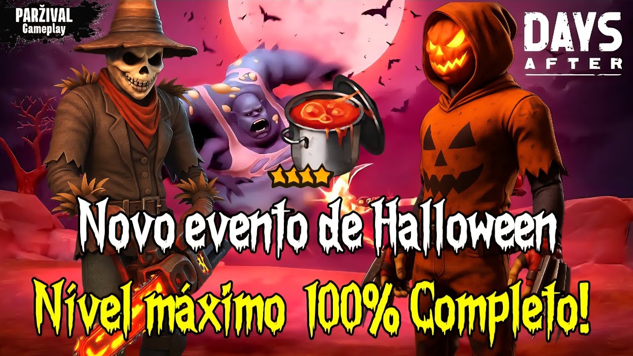 DAYS AFTER, atualização de Halloween completando nível 9 rapidamente sem morrer, 100% completo!