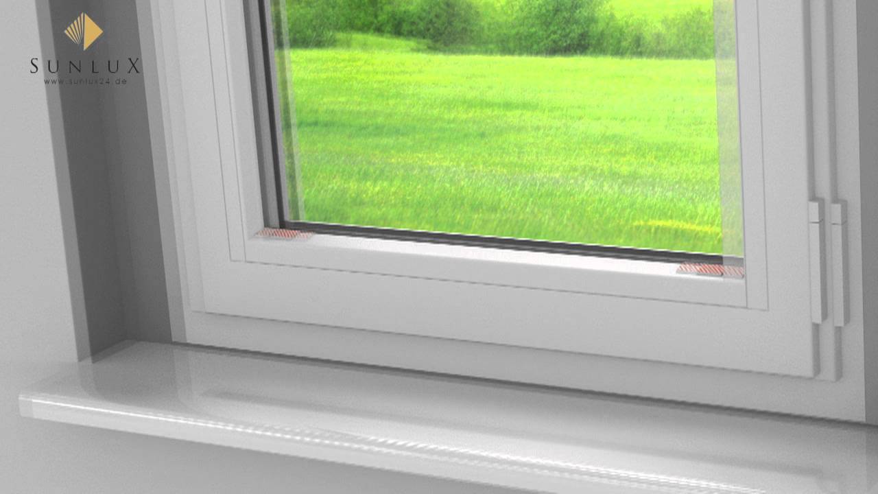 [Animation] Plissee Cosiflor VS 2 - Montage im Glasfalz mittels Klebeplatten