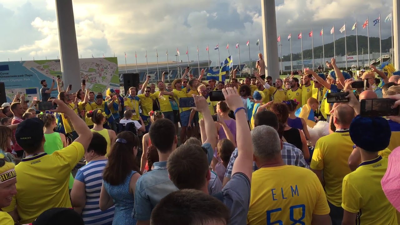 Sveacasino.se – Svenska fans sjunger inför VM-matchen mot Tyskland i Sochi