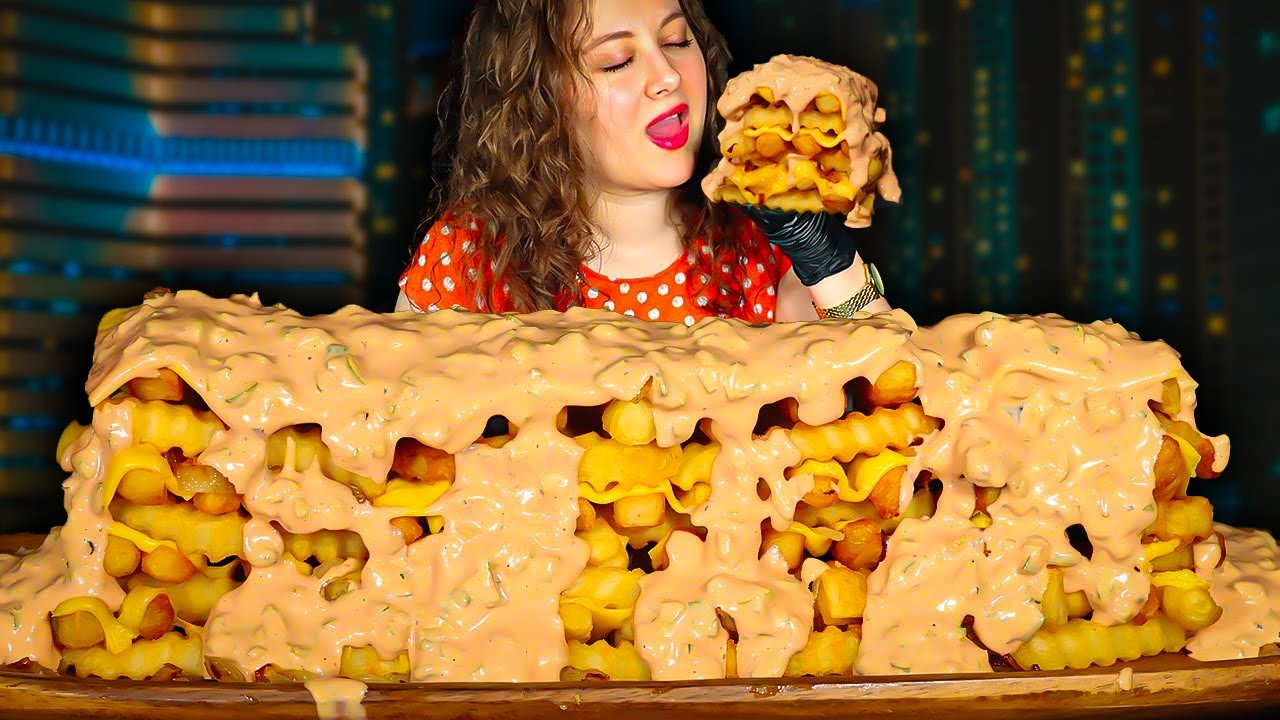 EXTRA CHEESY ANIMAL STYLE FRIES MUKBANG | MUKBANG ASMR | ASMR EATING | ASMR FOOD
