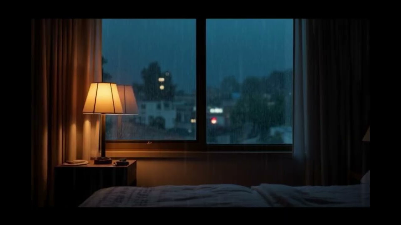 Rain on Window at Night | Cozy Bedroom Rain Sounds for Sleep (2 Hours)