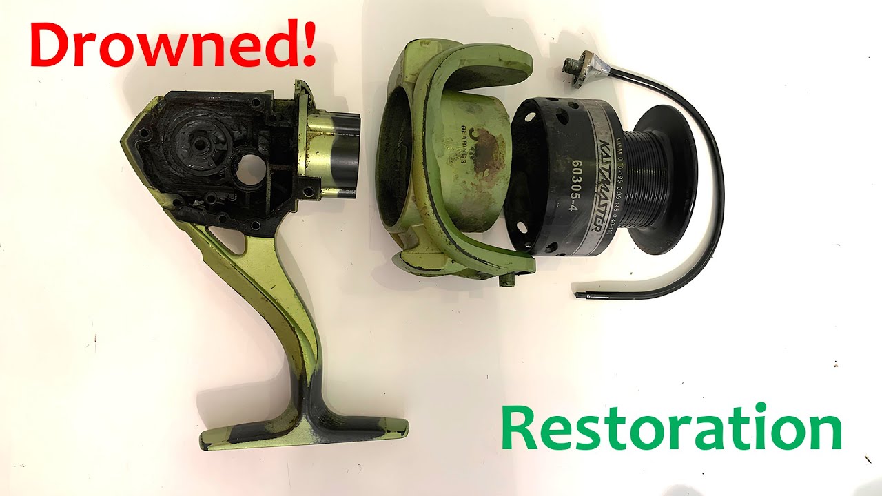 Restoration of an accidentally found sunken spinning fishing reel. Complete disassembly