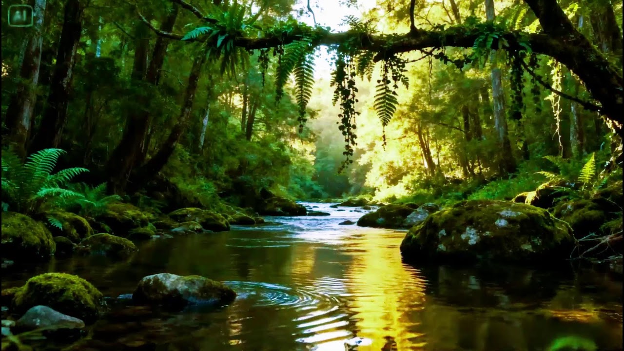Relaxing Forest River Sounds with Gentle Birdsong for Sleep, Study, and Meditation
