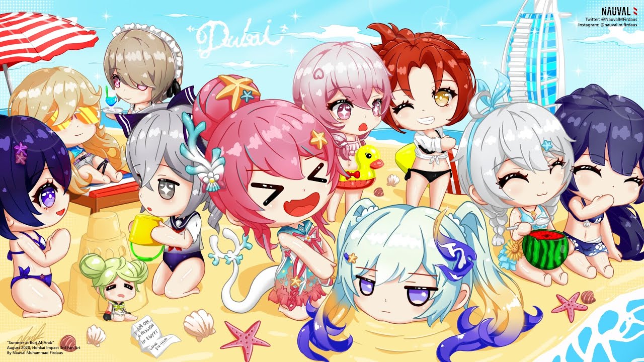 【Speedpaint】Anime Chibi - Honkai Impact Fan Art | Digital Art Timelapse, Blender 3D, Krita
