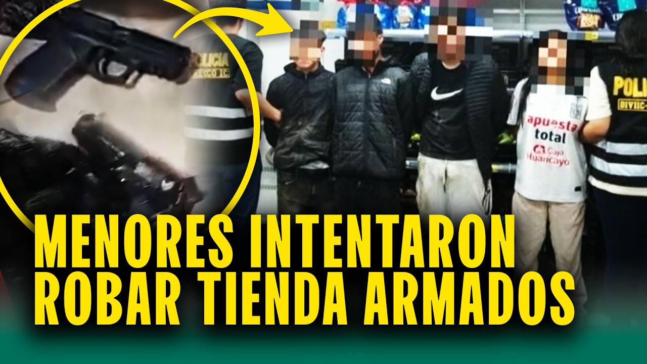 Capturan a 4 menores tras intentar robar tienda con armas de fuego