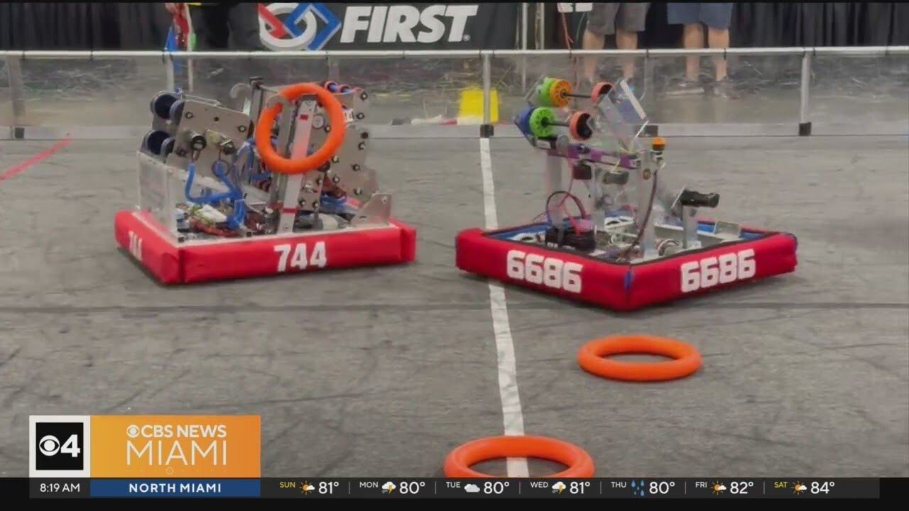 High school students battle it out in robotics competition