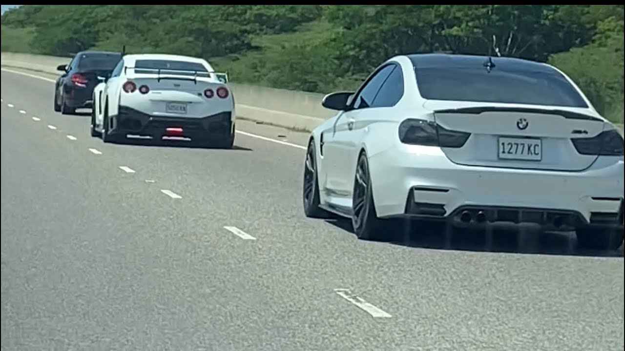 GTR chasing BMWs in Jamaica🇯🇲 🏎️| loud exhaust, pops and bangs🔥🔥