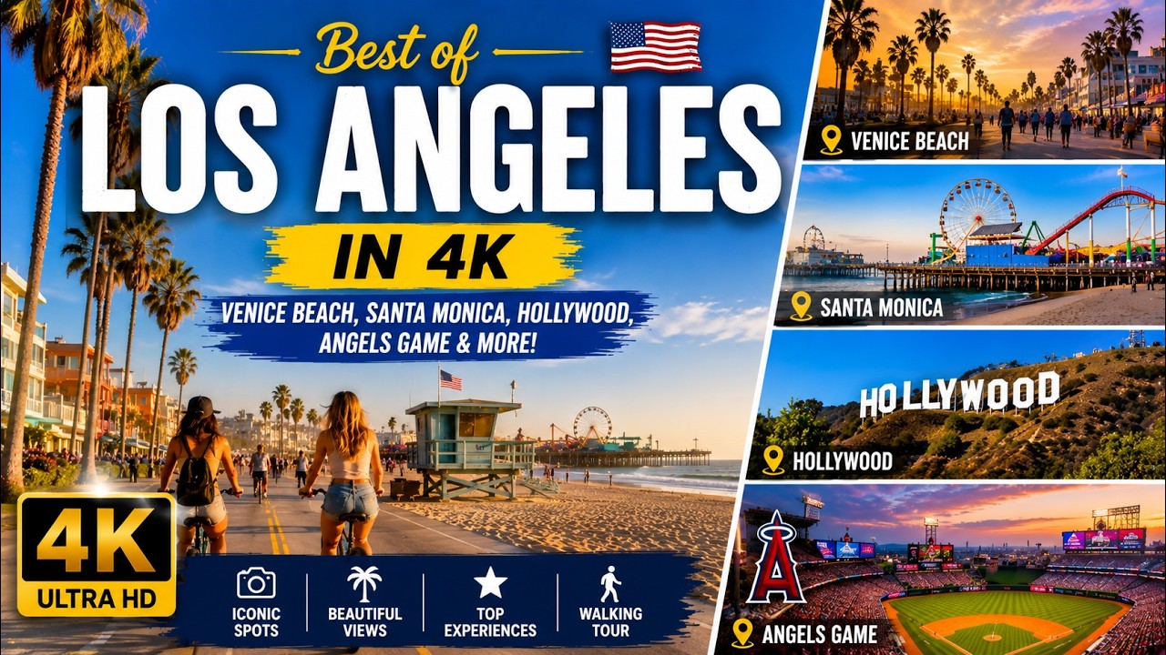 Best of Los Angeles in 4K 🇺🇸 | Venice Beach, Santa Monica, Hollywood, Angels Game & More!