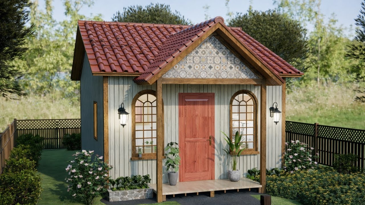 16×20 ft (5×6 m) Tiny Cottage House with Porch | Small Size, Big Cozy Vibes!