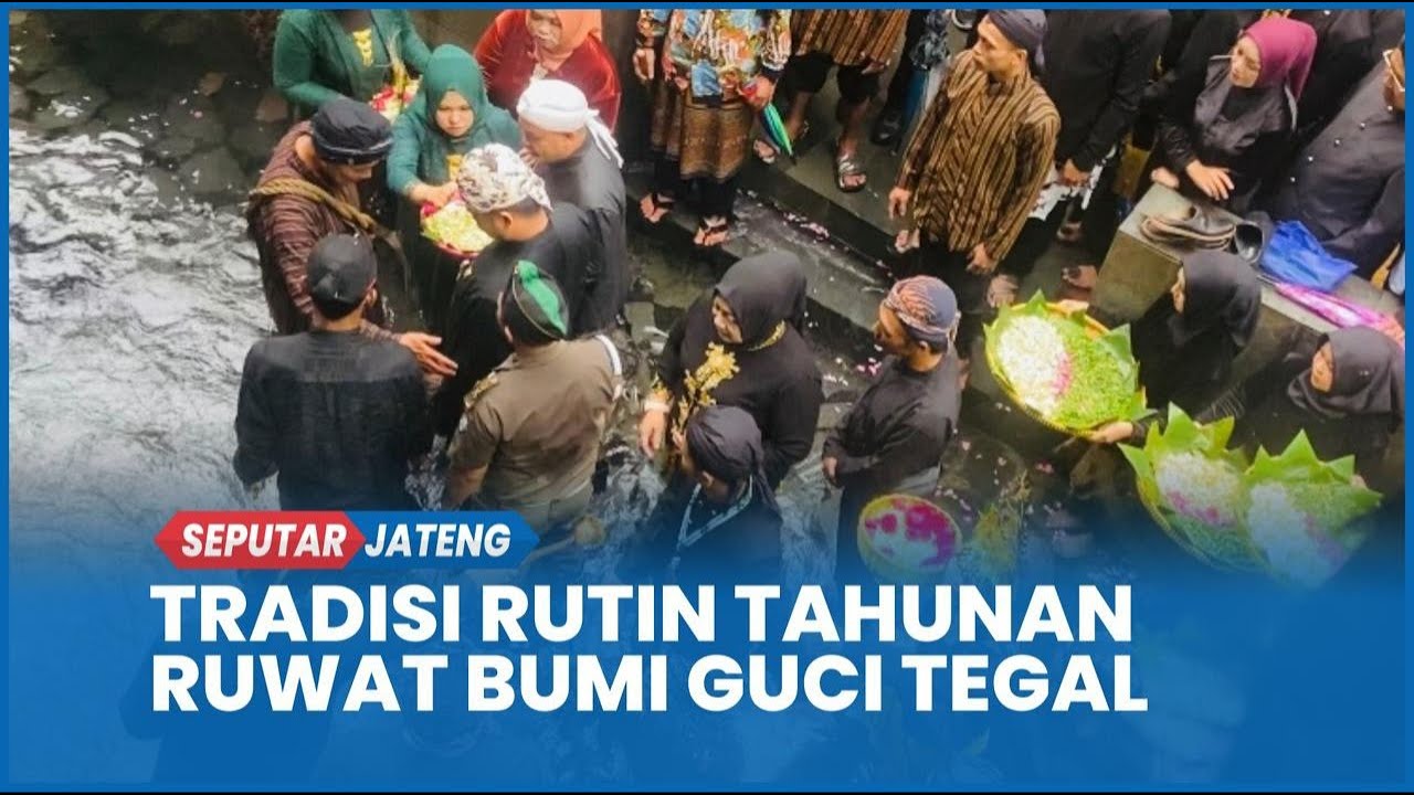 Tradisi Tahunan Ruwat Bumi Guci Tegal Mandikan Wedus Kendit Sampai Berebut Gunungan Hasil Bumi