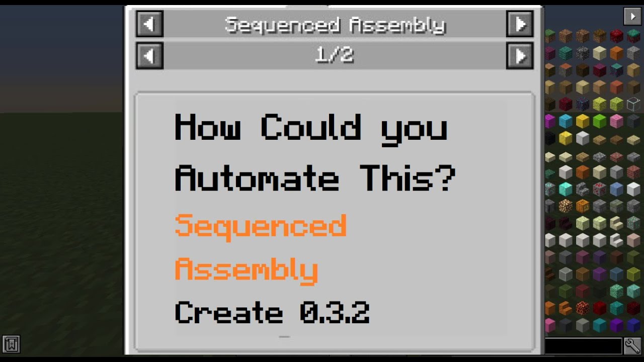 How could you Automate the Sequenced Assembly | Minecraft Create 0.3.2