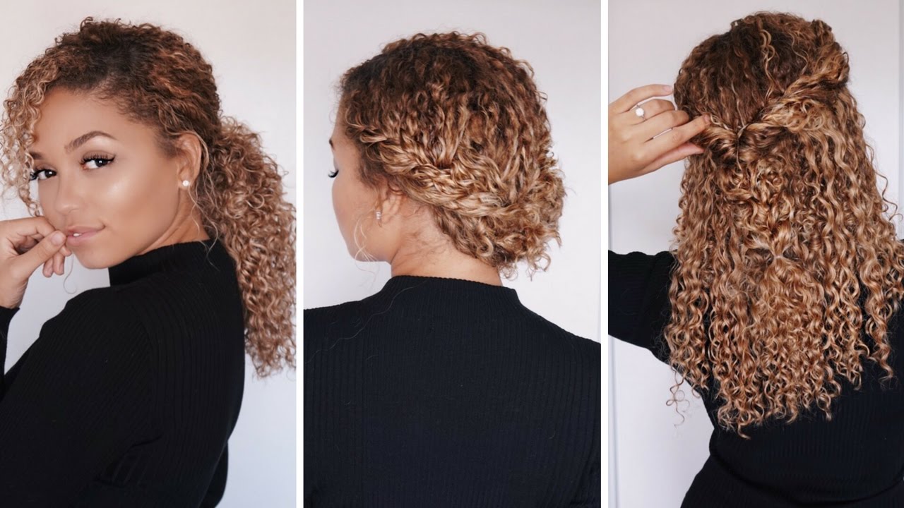 3 суперпростые прически для вьющихся волос 3b/3c | Bella Kurls Extensions | Ashley Bloomfield