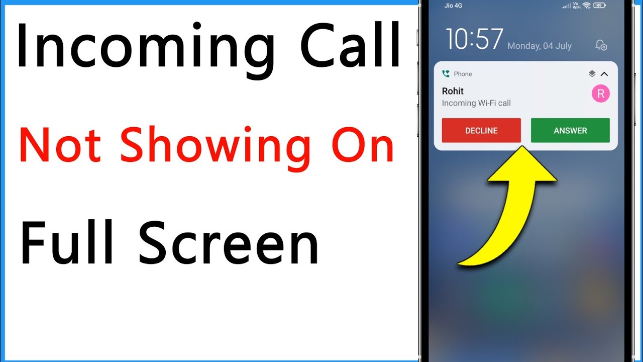 Incoming Call Not Showing On Full Screen | Call Display Not Showing On Full Screen