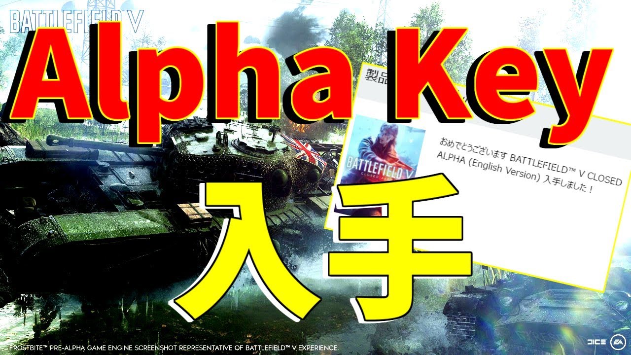 BF5 Alpha Key入手したので方法説明します！【BFⅤ】