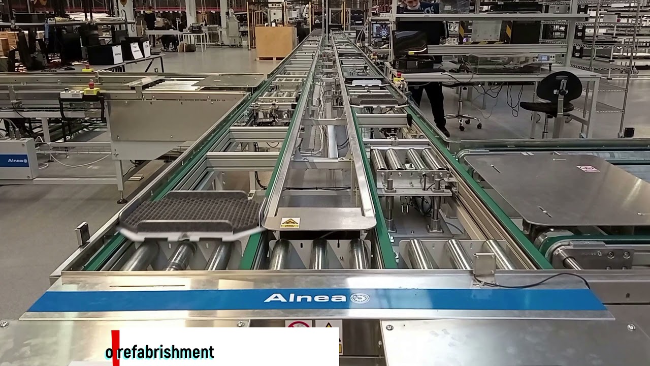 Automated line with robotic station