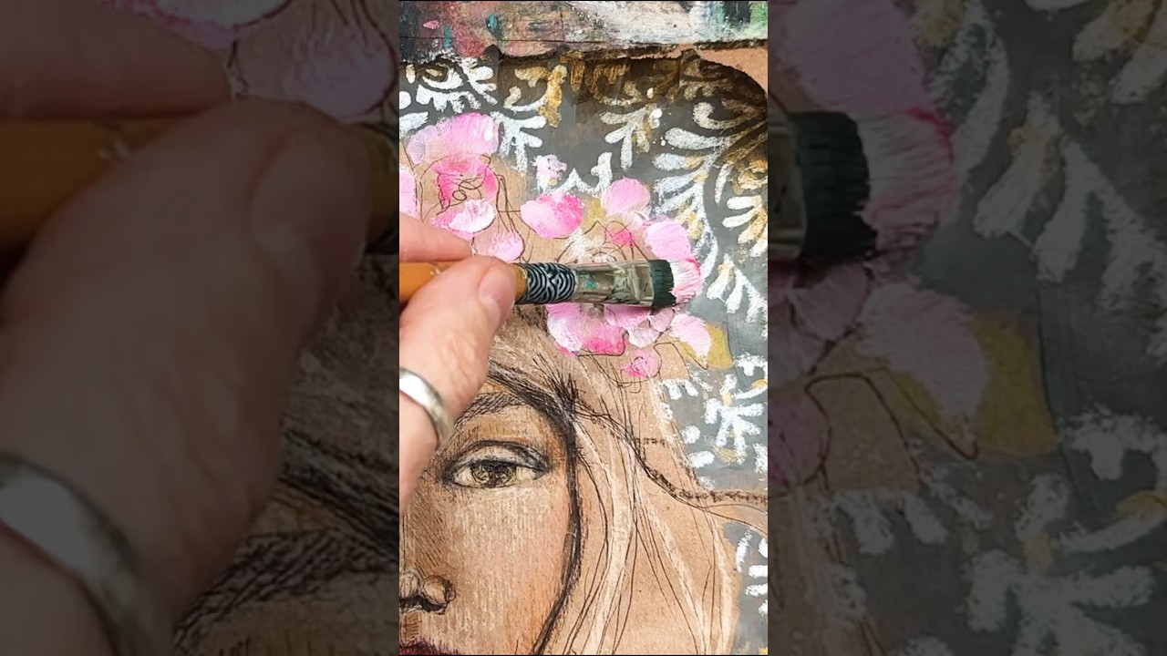 How to art journal painted fairy art #art #fairy #fairyart #howtojournal #artjournal