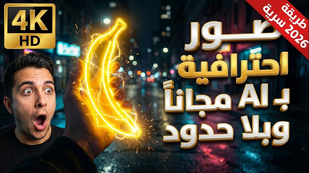 أخيراً! توليد صور احترافية بالذكاء الاصطناعي تدعم اللغة العربية (مجاناً وبلا حدود). Nano Banana! 🔥