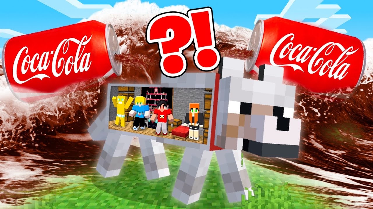 Sobrevivemos ao TSUNAMI de COCA COLA no Minecraft!