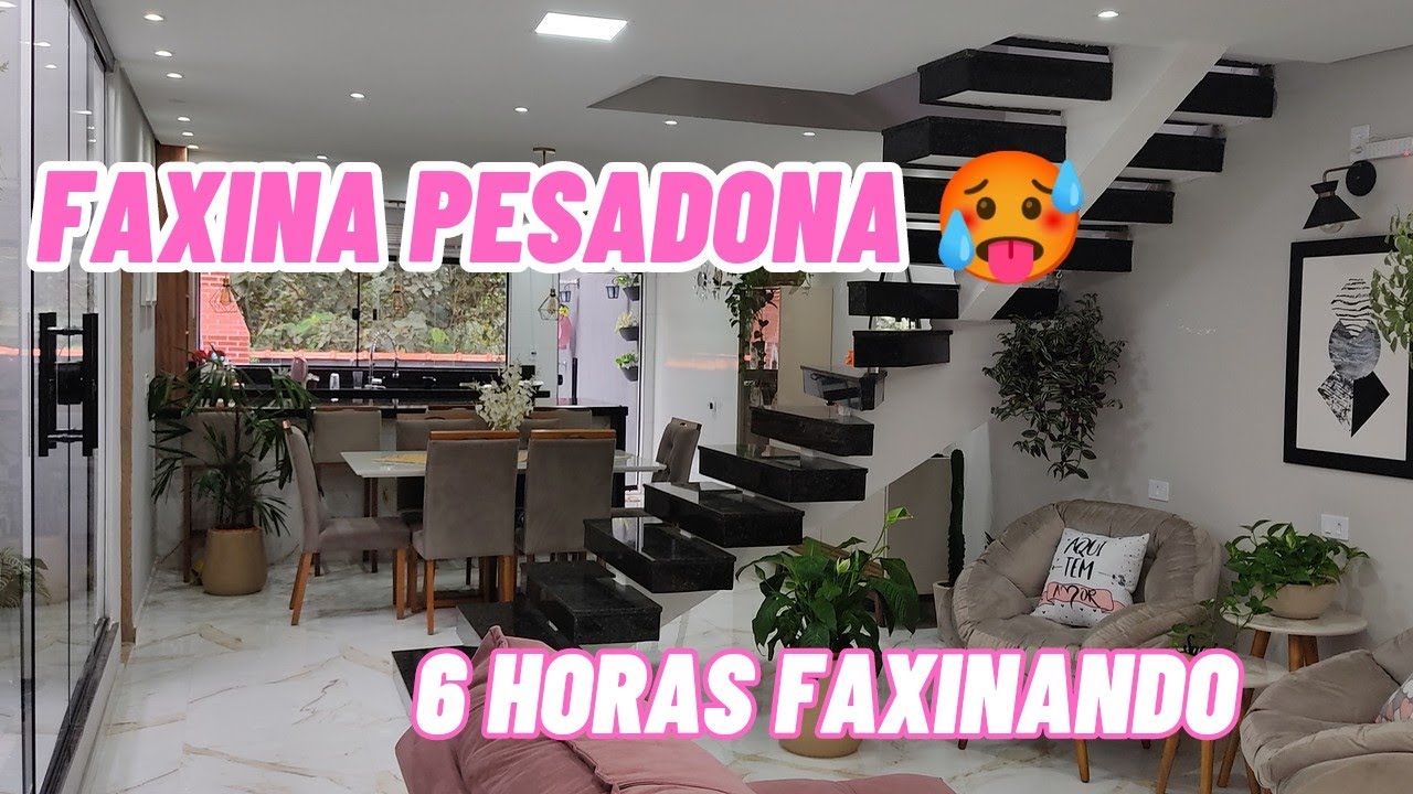 FAXINA PESADA🏡/6 HORAS LIMPANDO +LAVEI TUDO CORTINA, MANTA, GARAGEM
