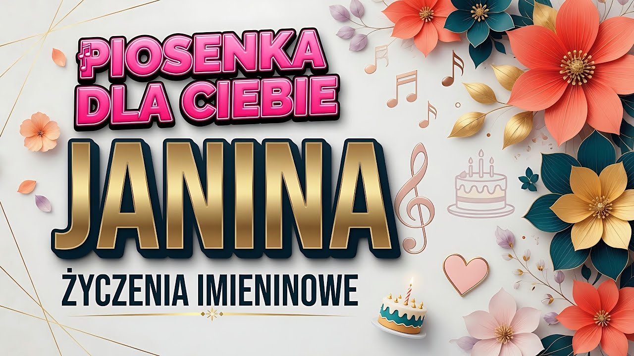 PIĘKNA PIOSENKA DLA JANINY NA IMIENINY 🎙️ życzenia imieninowe dla Janiny | sto lat Janina