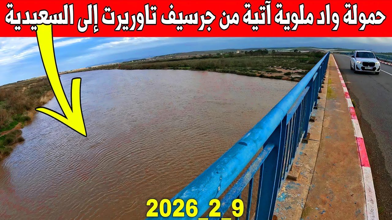 بعد فتح سدود الشرق 🇲🇦 واد ملوية يحمل كميات كبيرة من المياه نحو السعيدية إقليم بركان OUED MOULOUYA