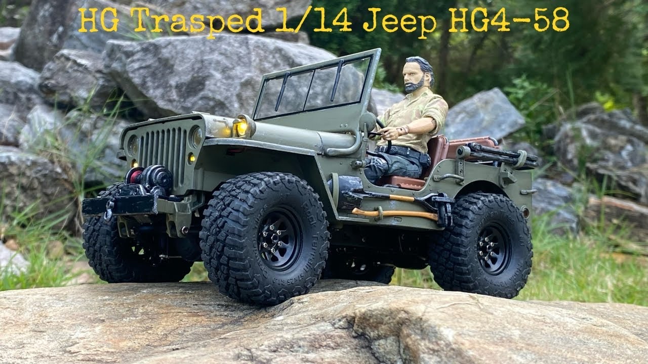 HG  Trasped 1/14 Jeep HG4-58 with new wheels and tires 