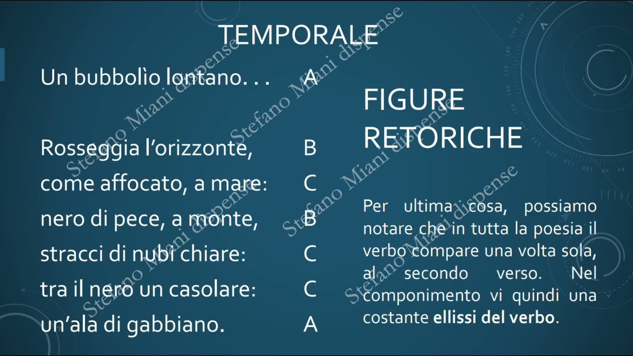 Temporale - Giovanni Pascoli - analisi formale - #figure #retoriche