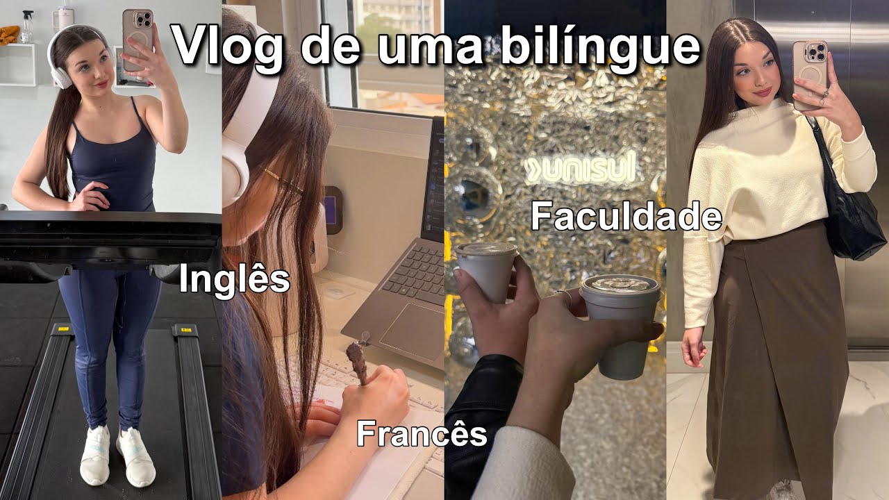 Minha rotina bilíngue: inglês, francês, treino, voltei pra faculdade, leitura