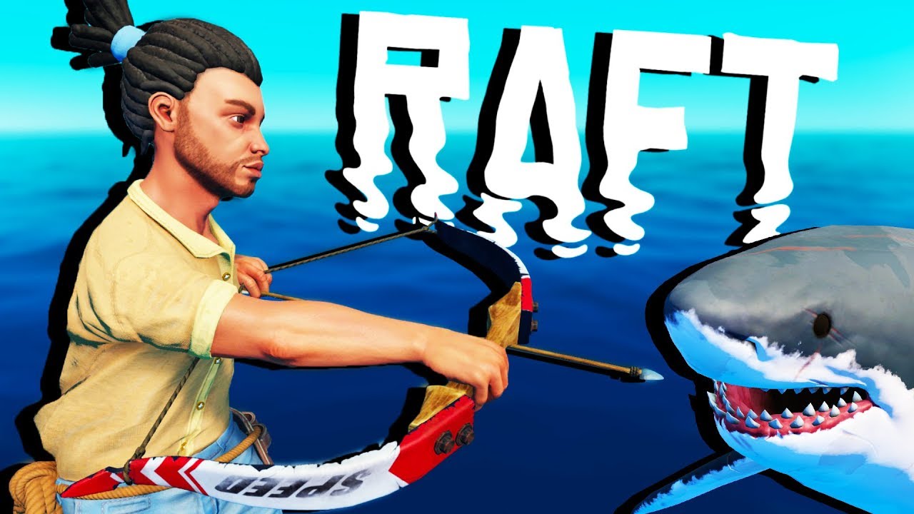 BOW and ARROW vs SHARK! - Raft Gameplay