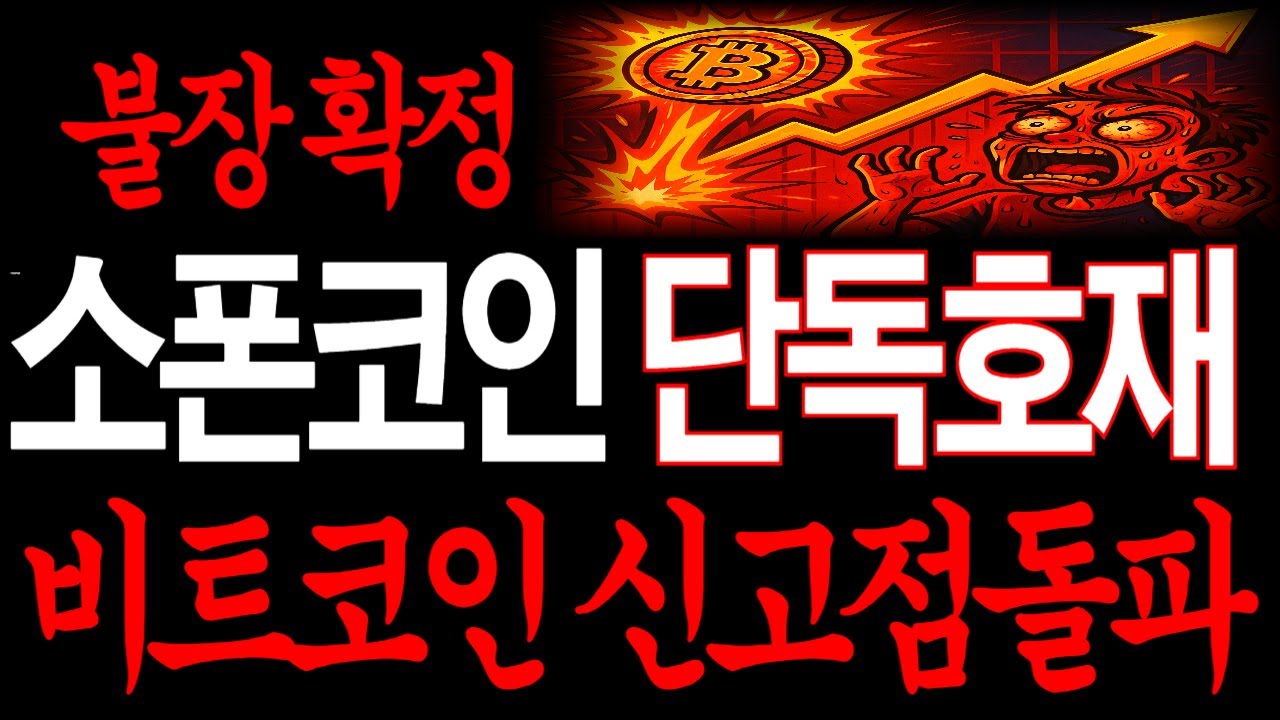 [소폰코인] 단독호재 떴다!! 때마침 비트코인 신고점 돌파 불장확정! *손실홀더 필수시청* #소폰코인