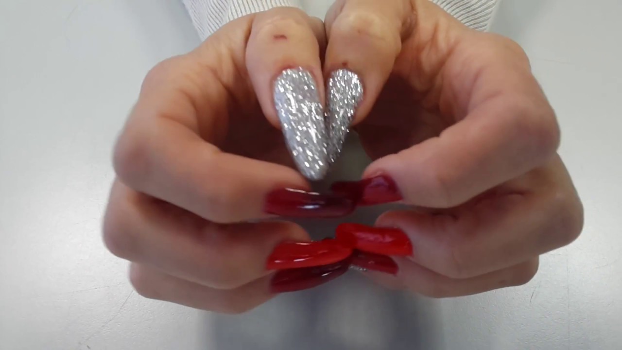 ASMR - tapping & scratching with my long Red nails (termic polish!)