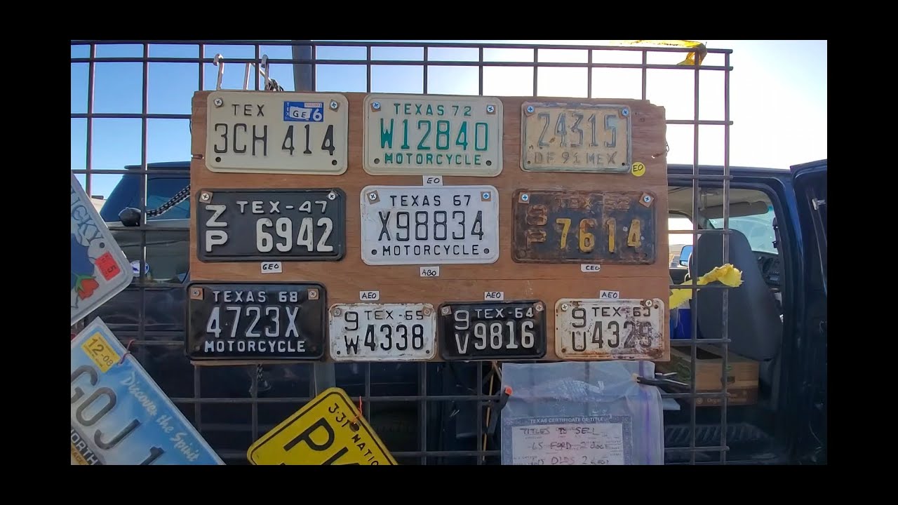 Buying License Plates at the 2022 Hill Country Swap Meet: Fredericksburg Texas