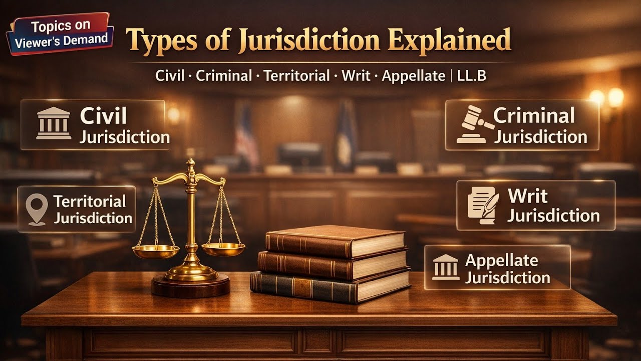 Types of Jurisdiction Explained | Civil, Criminal, Territorial, Writ & Appellate | LL.B