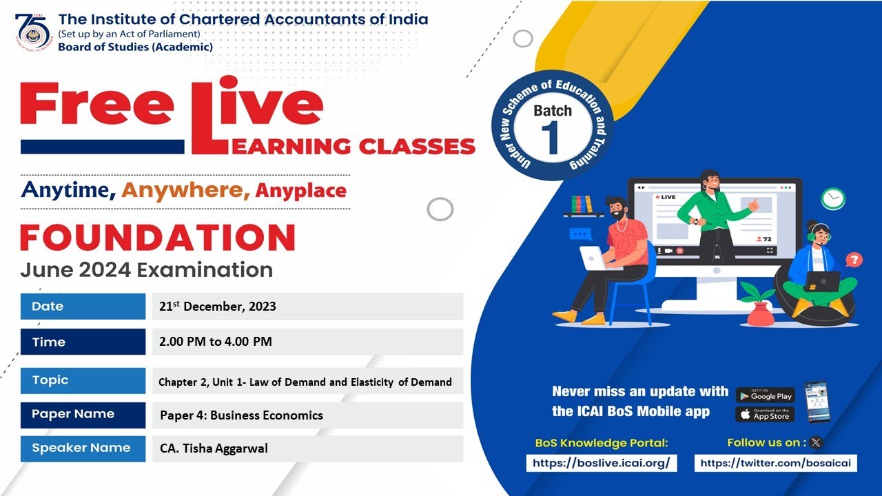 Foundation Paper 4: BE | Topic: Chapter 2, Unit 1- Law of Demand and...| Session 2 | 21 Dec, 2023